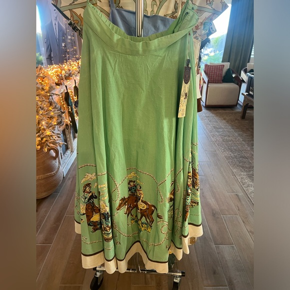 Double D Ranch Mitchell Gallery Western Print A-Line Skirt Sz M - Picture 2 of 6